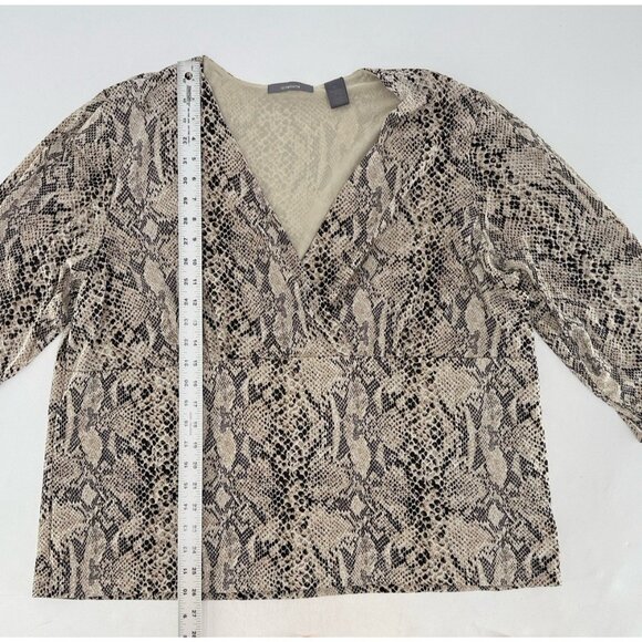 Liz Claiborne Plus Size Snakeskin Print V-Neck Pullover Blouse Sz 3x Boho Preppy - Picture 8 of 9